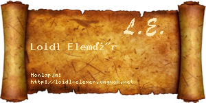 Loidl Elemér névjegykártya
