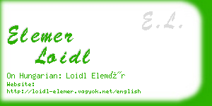 elemer loidl business card